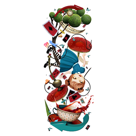 Наклейки для тела PRINT FACTORY Временная переводная татуировка Алиса настенная наклейка алиса в стране чудес я не сумасшедший