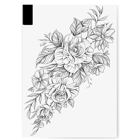 Наклейки для тела PRINT FACTORY Переводная Временная Татуировка Розы наклейки для тела print factory временная переводная татуировка ы лилия