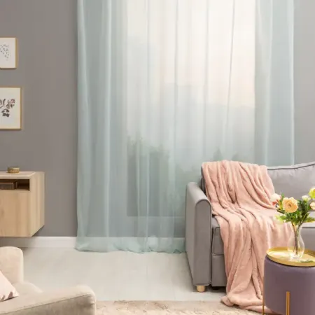 Тюль на ленте Inspire Polyone Aqua 300x280 см цвет голубой большой ковёр из полиэстера