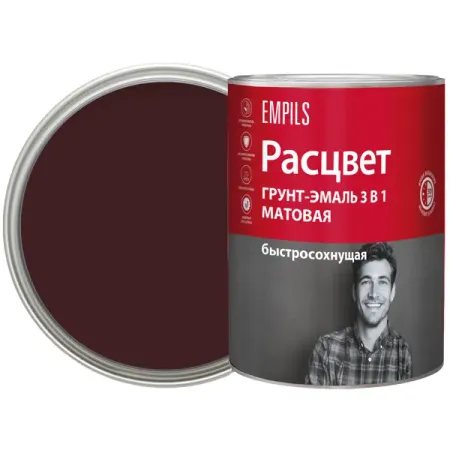 Грунт-эмаль по ржавчине 3 в 1 Расцвет быстросохнущая цвет шоколадный 0.9 кг ошейники шлейки rogz поводок перестежка alpinist шоколадный юар xl