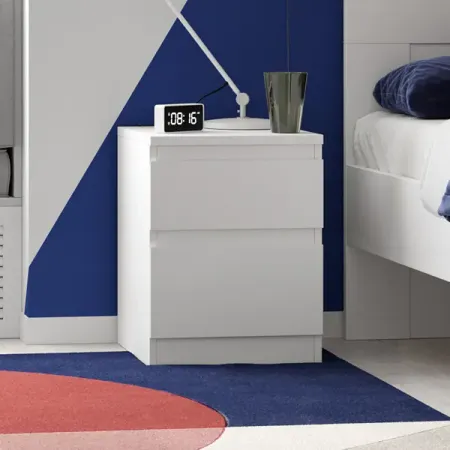 Тумба прикроватная 2 ящика Шведский стандарт Праксис 37.3x49.2x39.6 см ЛДСП цвет белый