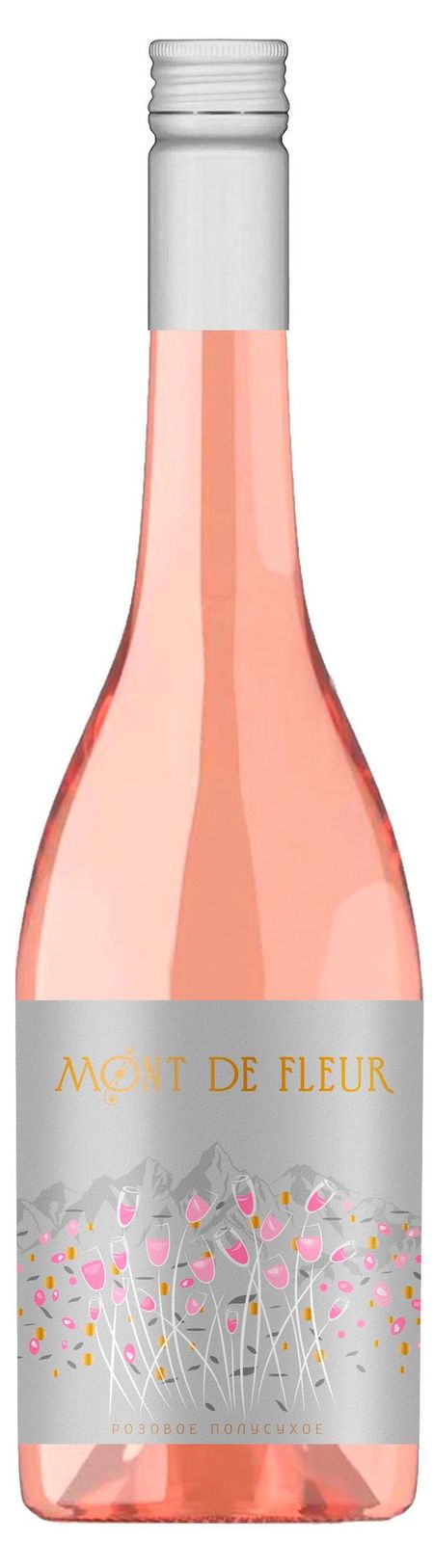 Вино Mont De Fleur розовое полусухое Россия, 0,75 л