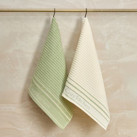 Комплект махровых полотенец COZY Kitchen, зеленый
