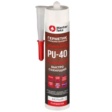 Герметик полиуретановый MasterTeks PM быстросохнущий PU-40 белый 280 мл