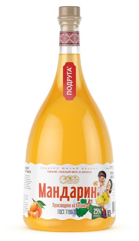 Настойка сладкая Подруга Мандарин Россия, 1,5 л