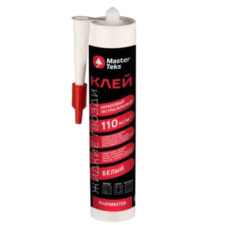 Клей акриловый MasterTeks PM ЖГ 110 кг/м2 экстрасильный белый 430 мл