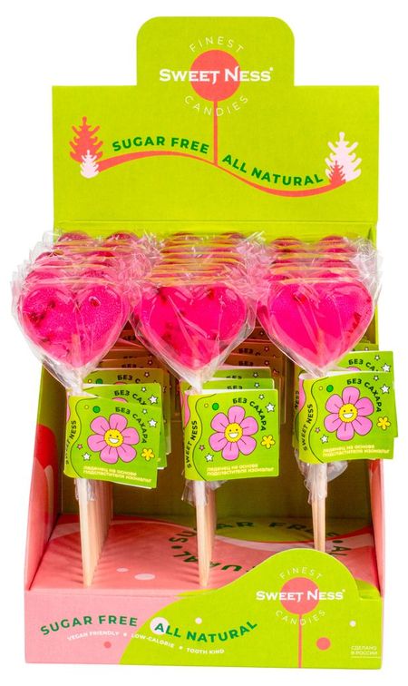 Карамель на палочке Sweet Ness Сердце с ягодами, 12 г