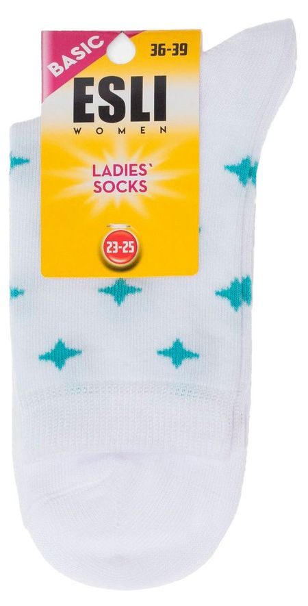 Носки женские ESLI Basic хлопковые белые, р 23-25
