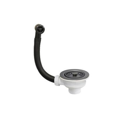 Выпуск для мойки McAlpine 3 1/2 с переливом черный матовый (OF2-113S-MLB)