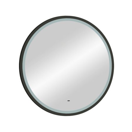 Зеркало с подсветкой круглое 80 см в раме черной бесконтактный сенсор Continent Bronx Black Led (ЗЛП5034)