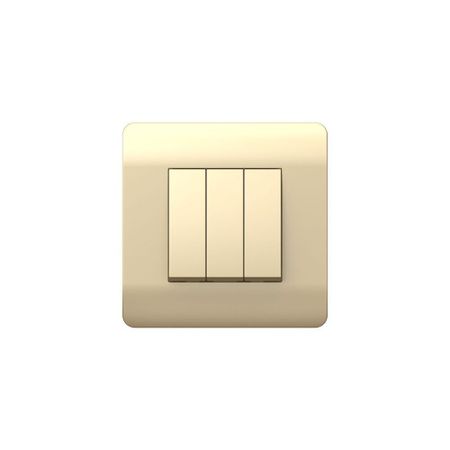 Переключатель Chint NEW3-E трехклавишный встраиваемый шампань (431508)