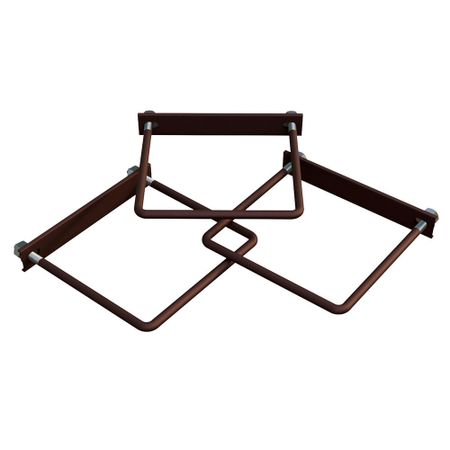 Крепление сетки/секции заборной к столбам 60х60 мм коричневое RAL 8017 (3 шт.)