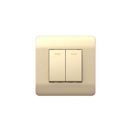 Переключатель Chint NEW3-E двухклавишный встраиваемый шампань (431390)