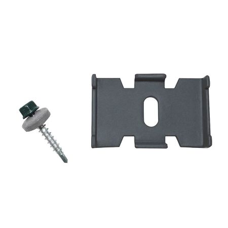 Крепление скоба-саморез для панелей 3D универсальное графитовое серое RAL 7024