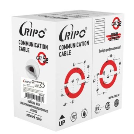 Интернет-кабель (витая пара) FTP CAT5e 4х2х0,51 мм экранированный PVC Ripo Standart серый (25 м)
