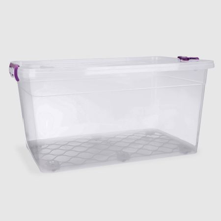 Ящик для хранения Asude Plastik на колёсах, прозрачный 80 л, 72х46х35,5 см