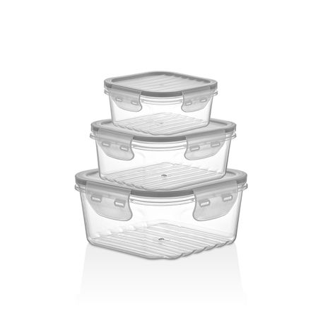 Набор контейнеров герметичных прозрачных Qlux quick 1 3шт 1,4/0,8/0,4 л