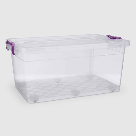 Ящик для хранения Asude Plastik на колёсах, прозрачный 40 л, 60х39,5х27 см