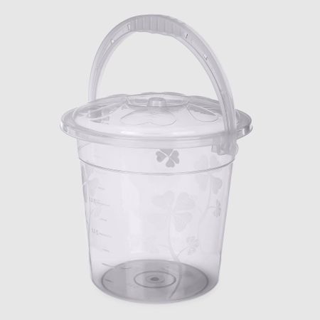 Ведро Asude Plastik Yonca для воды, прозрачное, 5 л, 23х23х24 см