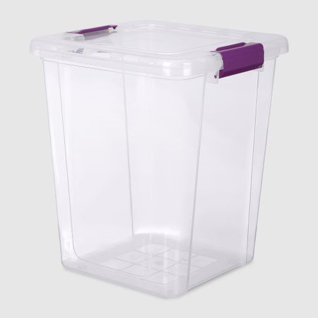 Ящик для хранения Asude Plastik глубокий, прозрачный 20 л, 30х30х37 см