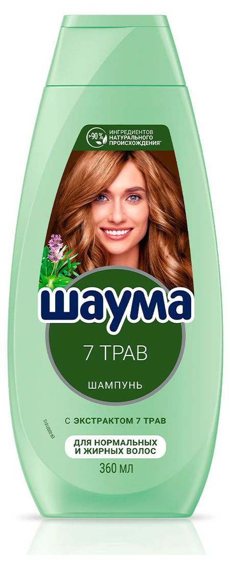 Шампунь для волос Шаума 7 Трав для нормальных и жирных волос, 360 мл