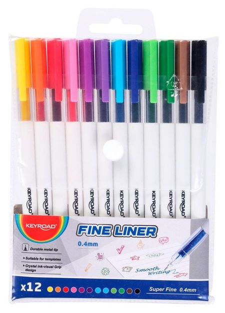 Набор цветных ручек KEYROAD 0,4мм, 12 цветов