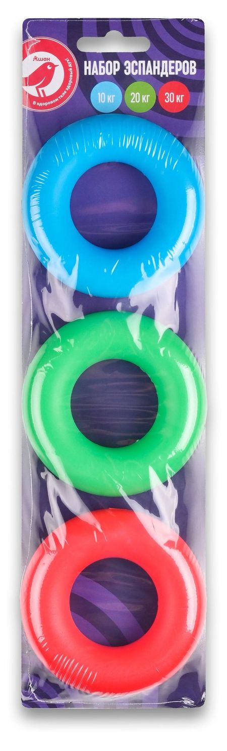 Набор кистевых эспандеров АШАН Красная птица 10-20-30 кг, 3 шт