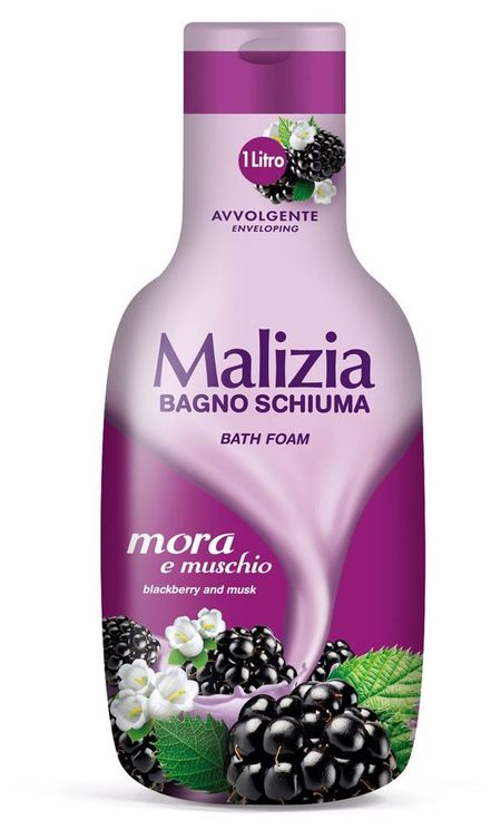 Пена для душа и ванны Malizia Mora&muschio Мускус и ежевика, 1 л