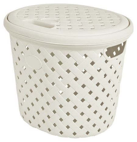 Корзина для белья Plast Team Рогожка дымчатая, 14 л