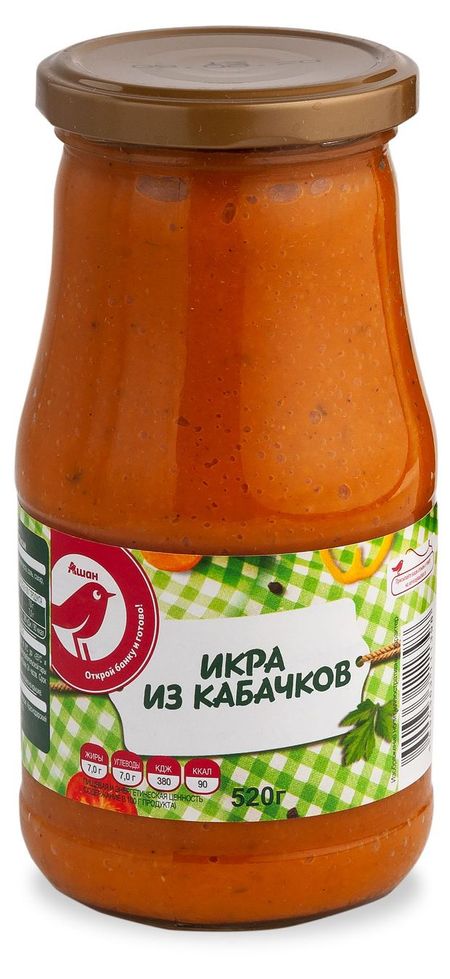 Икра АШАН Красная птица из кабачков, 520 г