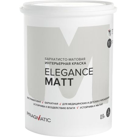 Краска интерьерная Pragmatic Elegance Matt база А белая 0,9 л