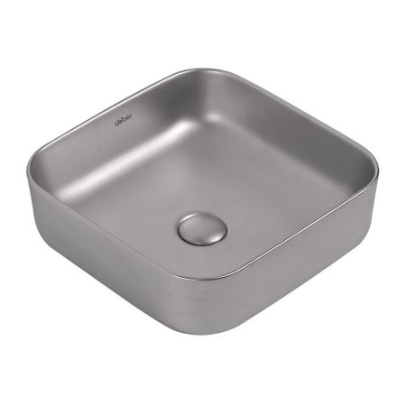 Раковина Abber Rechteck 39 см накладная серебро матовое (AC2211MS)