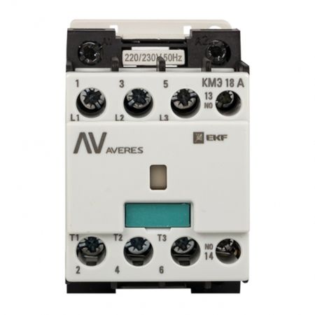 Контактор малогабаритный EKF Averes КМЭ 400 В 18 А тип AC 1НО (ctr-s-18-10-400-av) earuelectric eact 2p 25 контактор переменного тока 25a
