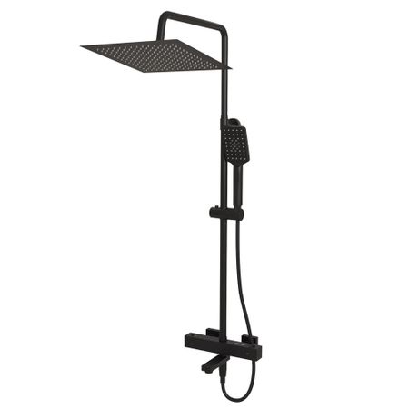 Душевая система WasserKraft с верхним душем с лейкой с термостатом черная (A29901)
