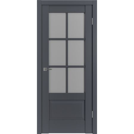 Дверь межкомнатная ER2 700х2000 мм ПВХ эмалекс оникс со стеклом с замком и петлями