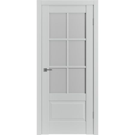 Дверь межкомнатная ER2 800х2000 мм ПВХ эмалекс серая со стеклом с замком и петлями