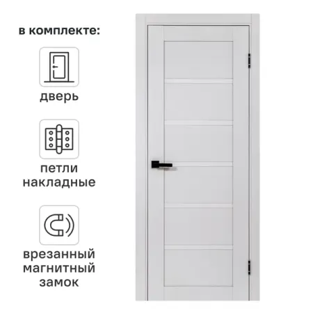 Дверь межкомнатная глухая Легда-28.1 60x200 см полипропилен цвет серое дерево с замком и петлями магнит на холодильник eqjjypoc дерево жизни стеклянный