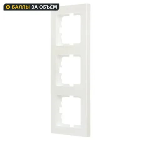 Рамка для розеток и выключателей Lezard Vesna 3 поста цвет жемчужно-белый перламутр bseed рамки для выключателей стеклянные жемчужно хру ные белые