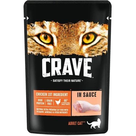 Влажный корм Crave для взрослых кошек с курицей пауч 70 г