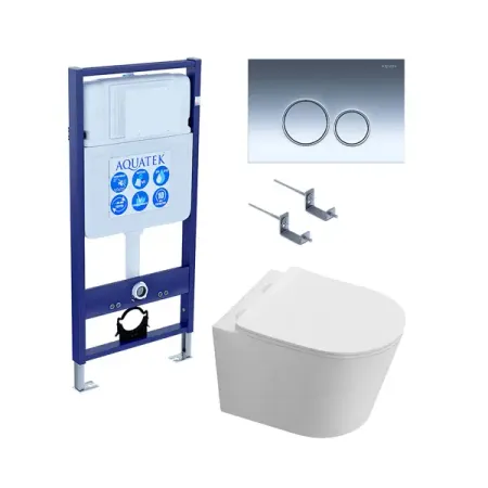 Комплект инсталляция и унитаз Aquatek Таурус торнадо безободковый