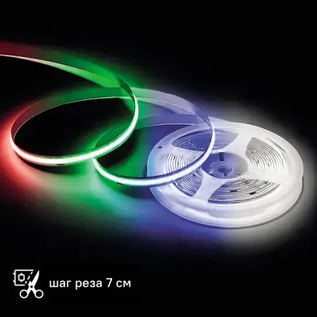 Светодиодная лента для контурной подсветки Apeyron LED COB 24В 12 мм 5м 19 Вт/м 784диод/м 1000 лм/м IP67 4000 К RGBW veromount rgbw светодиодная лента 5м