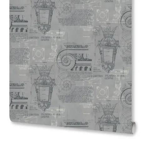 Обои флизелиновые Euro Decor Vitruvi серые 1.06 м ED7319-13