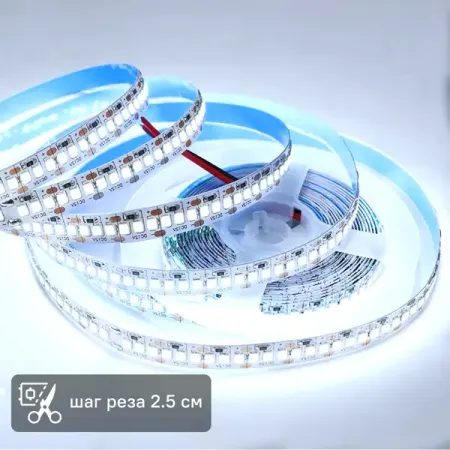 Светодиодная лента для контурной подсветки Apeyron SMD2835 24В 10мм 5м 20Вт/м 240диод/м 1900лм/м 6500К холодный свет источник питания tpro show для световых эффектов