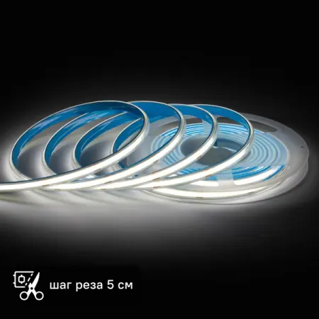 Светодиодная лента для контурной подсветки Apeyron LED COB 24В 8 мм 5м 15 Вт/м 560диод/м 1200 лм/м IP65 4000 К фонарик archon v10s ii 1200 люмен для дайвинга