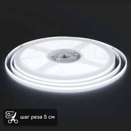 Светодиодная лента для контурной подсветки Apeyron LED COB 24В 3 мм 5м 7 Вт/м 384диод/м 700 лм/м 6500 К холодный свет источник питания tpro show для световых эффектов