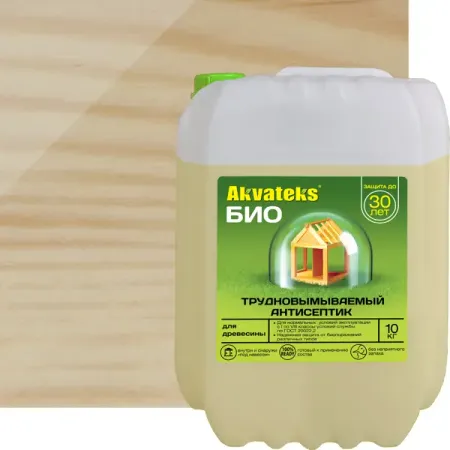 Деревозащитный состав Рогнеда Akvateks Био 10 кг зеленый