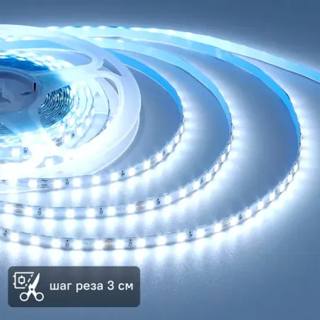 Светодиодная лента для контурной подсветки Apeyron SMD2835 24В 8 мм 5м 18 Вт/м 180диод/м 1700 лм/м 6500 К холодный свет источник питания tpro show для световых эффектов