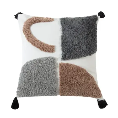 Подушка Валенсия 45x45 см цвет серо-черный хлопковая наволочка для подушки 45x45 см 50x50 см чёрная абстрактный рисунок