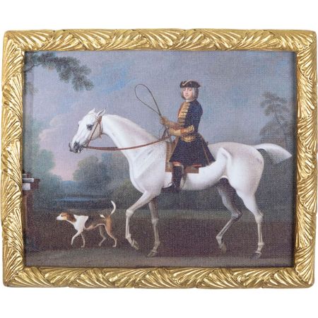 Картина Glasar лошадь с наездником, масло 24х2х29 см статуя лошадь из самшита