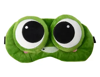 Маска для сна Лягушка с объемными глазками улыбается (плюш) (пакет) (12-37132-202505-S51) (Lafilaf)